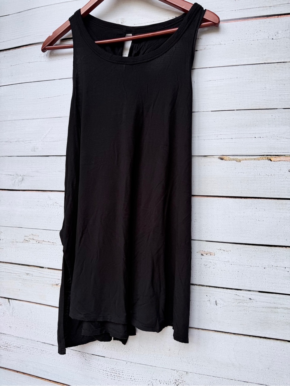 JoyLab Black Sleeveless Tank with Flowing Hem